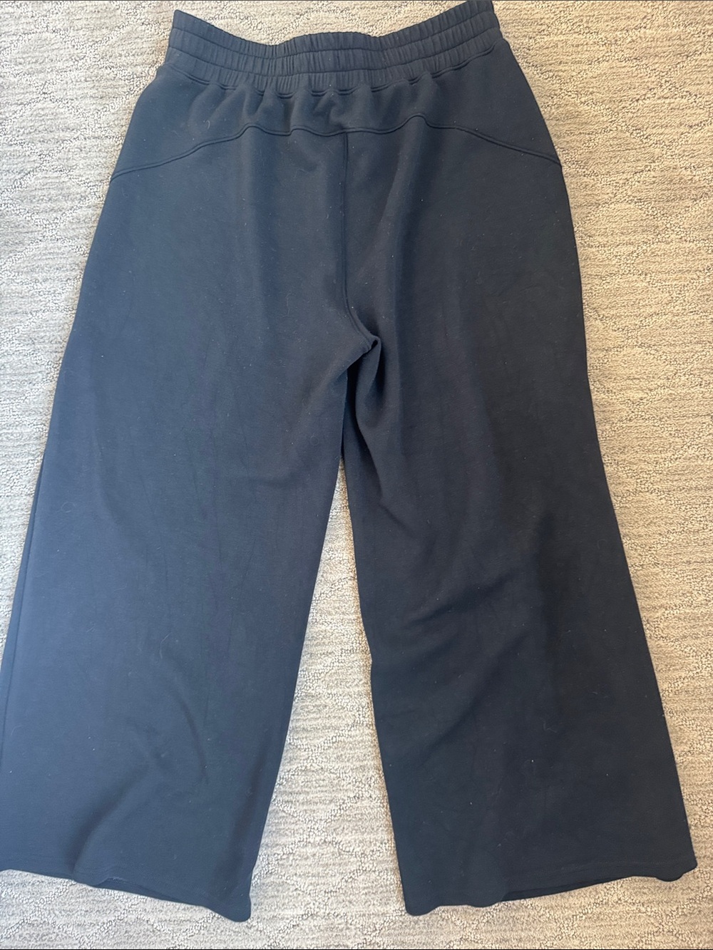 SPANX AirEssentials Cropped Black Wide-Leg Drawstring Track Pants - Picture 3 of 3